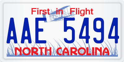 NC license plate AAE5494