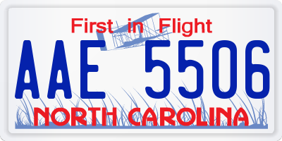 NC license plate AAE5506