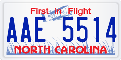 NC license plate AAE5514