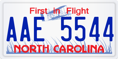 NC license plate AAE5544