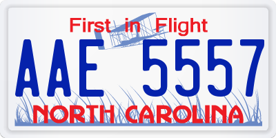 NC license plate AAE5557