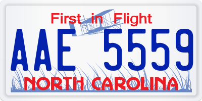 NC license plate AAE5559