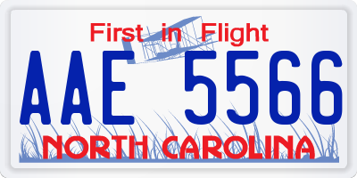 NC license plate AAE5566