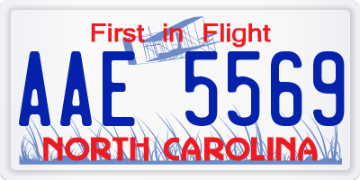 NC license plate AAE5569