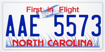 NC license plate AAE5573