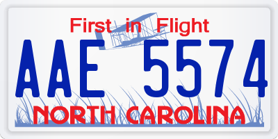 NC license plate AAE5574