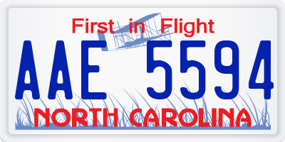 NC license plate AAE5594