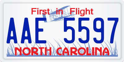 NC license plate AAE5597