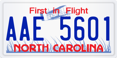 NC license plate AAE5601