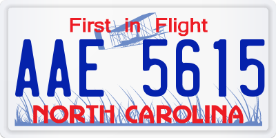 NC license plate AAE5615