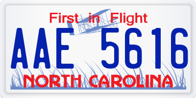 NC license plate AAE5616