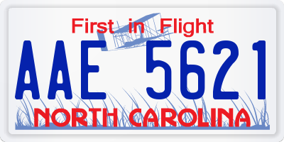 NC license plate AAE5621