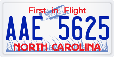 NC license plate AAE5625