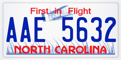 NC license plate AAE5632
