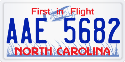 NC license plate AAE5682