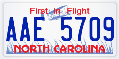 NC license plate AAE5709