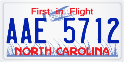 NC license plate AAE5712
