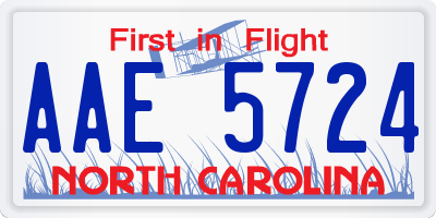 NC license plate AAE5724