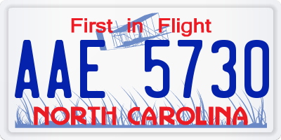 NC license plate AAE5730