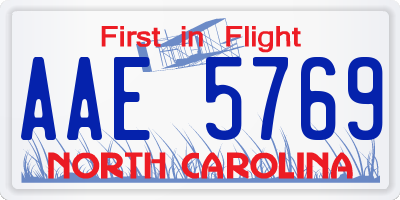 NC license plate AAE5769