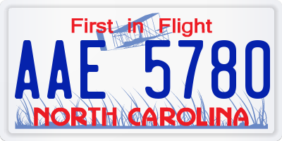 NC license plate AAE5780