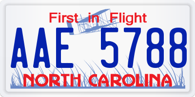 NC license plate AAE5788
