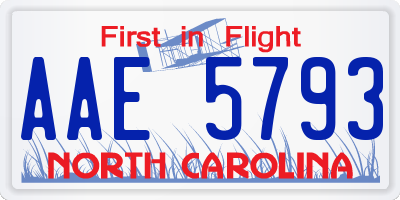 NC license plate AAE5793