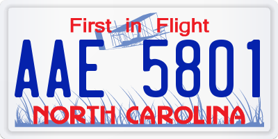 NC license plate AAE5801