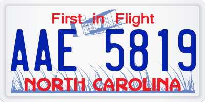 NC license plate AAE5819