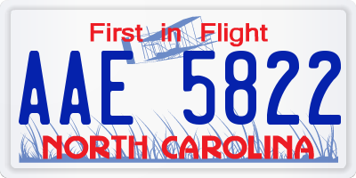 NC license plate AAE5822