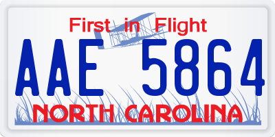 NC license plate AAE5864