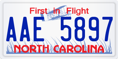 NC license plate AAE5897