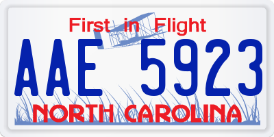 NC license plate AAE5923