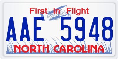 NC license plate AAE5948