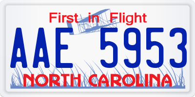 NC license plate AAE5953