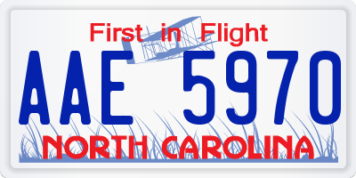 NC license plate AAE5970