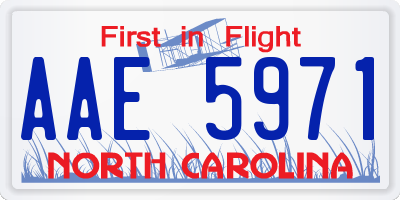 NC license plate AAE5971