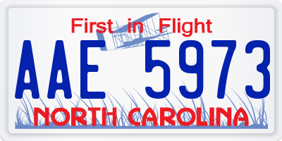NC license plate AAE5973
