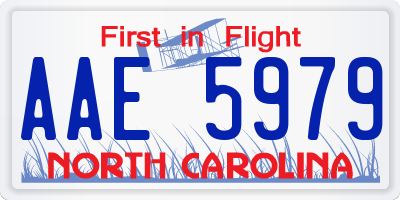 NC license plate AAE5979