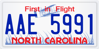 NC license plate AAE5991