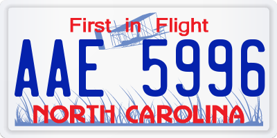 NC license plate AAE5996