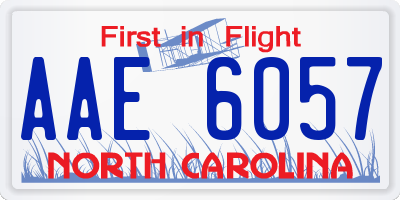 NC license plate AAE6057