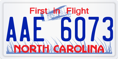 NC license plate AAE6073