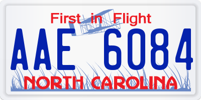 NC license plate AAE6084