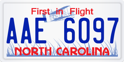 NC license plate AAE6097