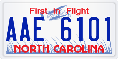 NC license plate AAE6101