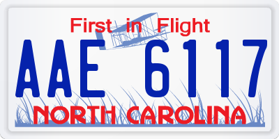 NC license plate AAE6117