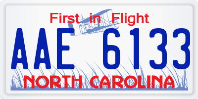 NC license plate AAE6133