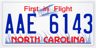 NC license plate AAE6143