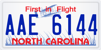 NC license plate AAE6144